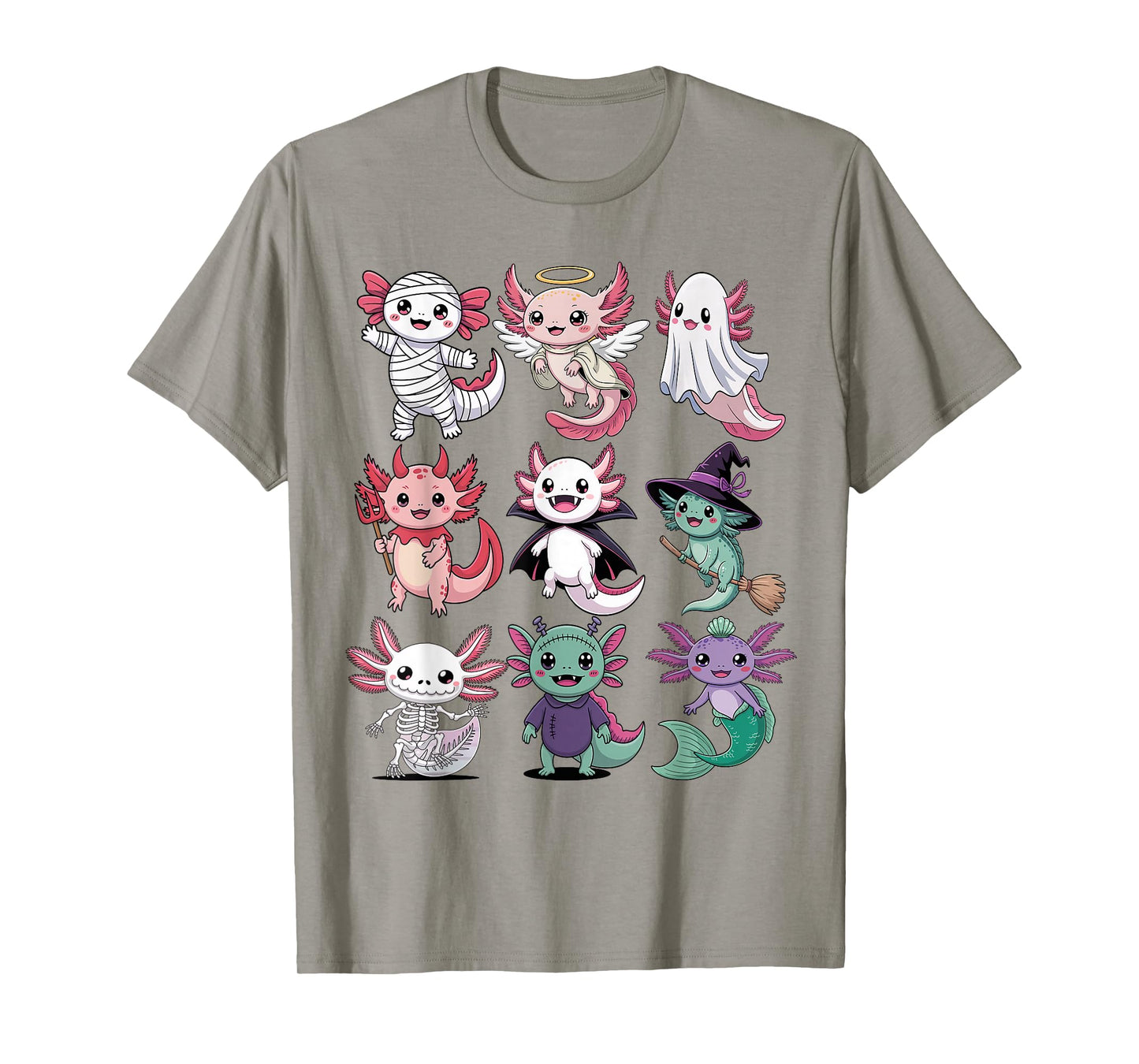 Halloween Axolotl T-Shirt - Cute Spooky Axolotls Costume T-Shirt