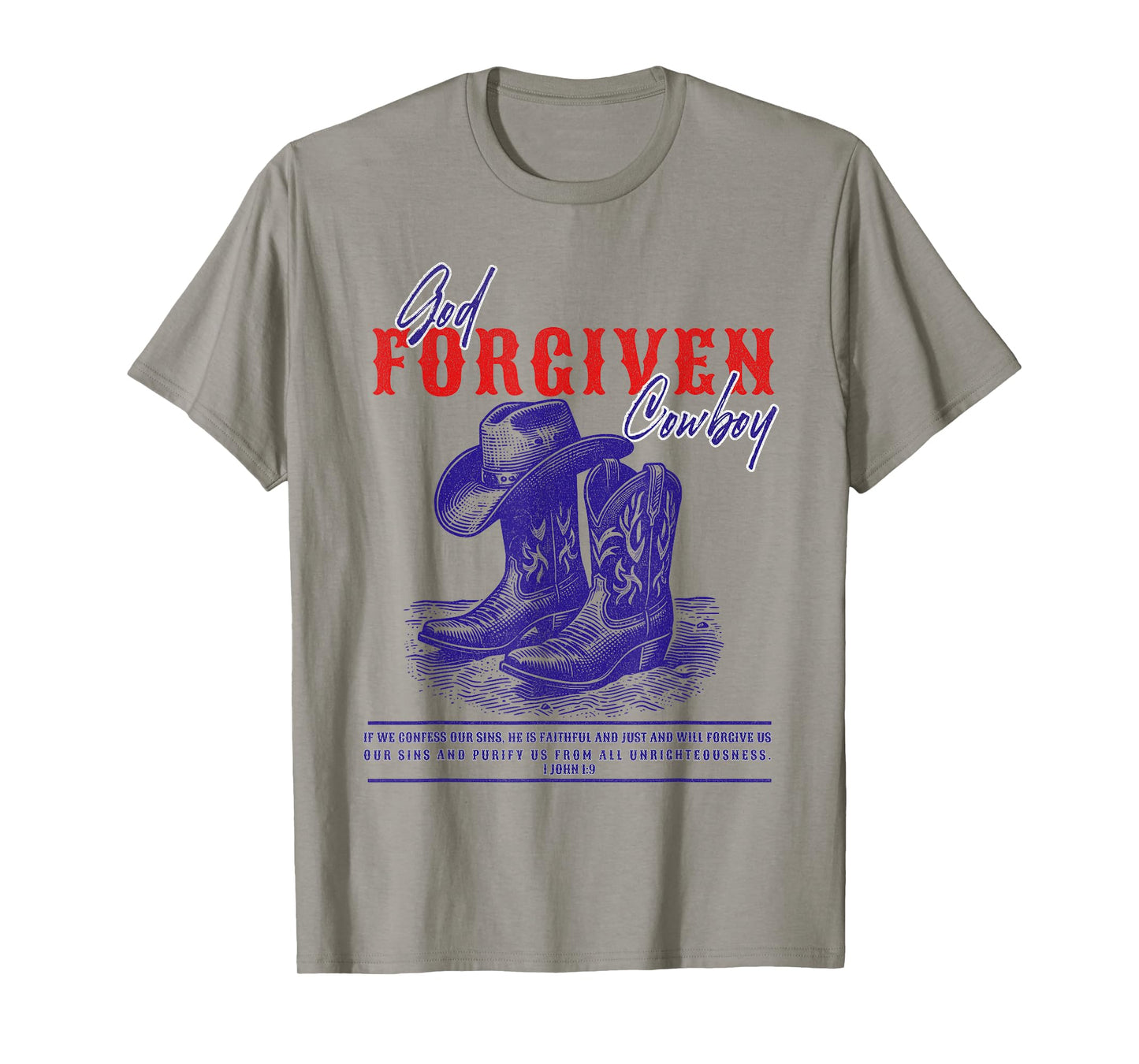 Cowboy Bible Scripture Verse Western Jesus For Mens T-Shirt