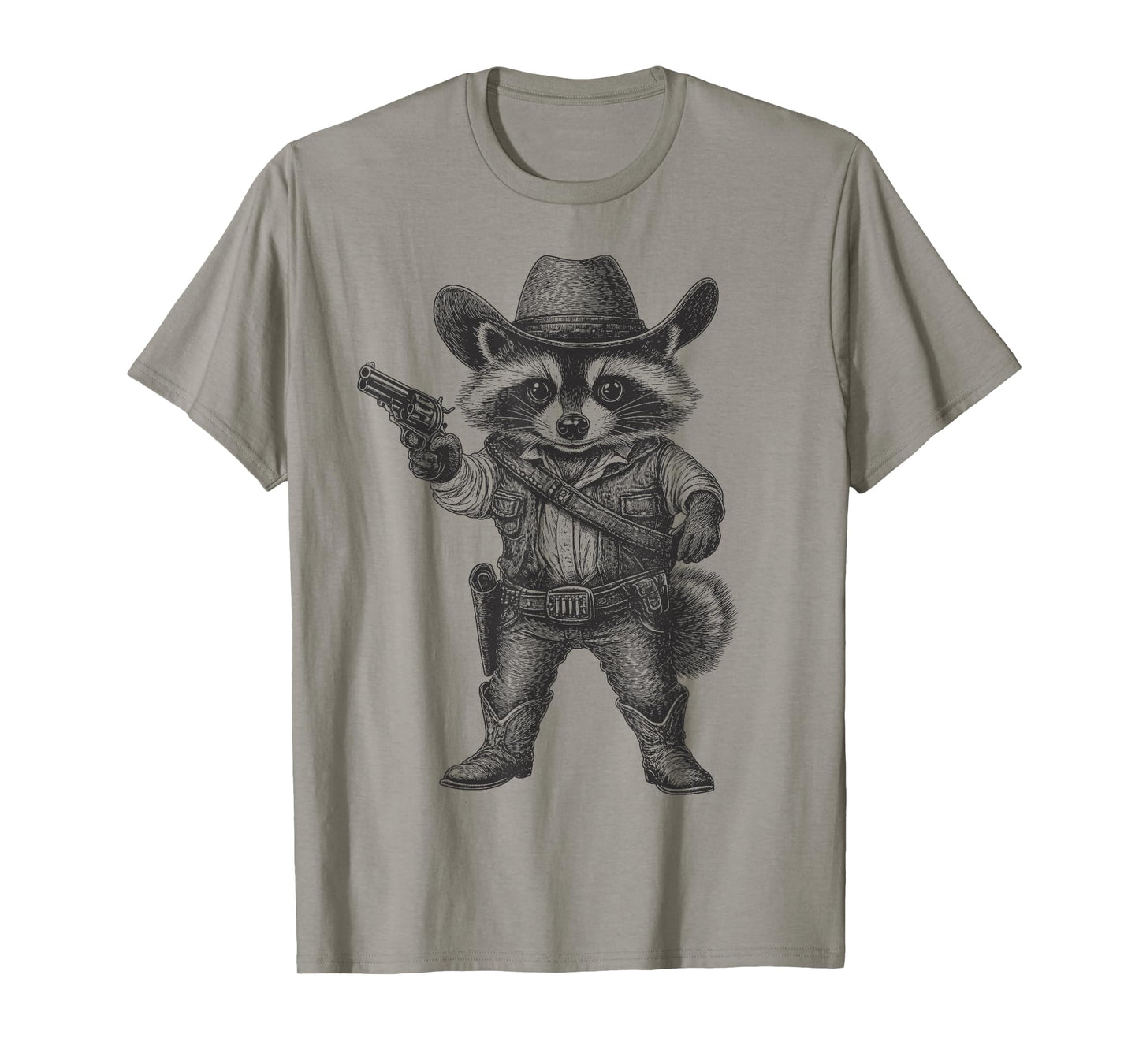 Raccoon Cowboy Hat Funny Western Cute Raccoon Lover Vintage T-Shirt