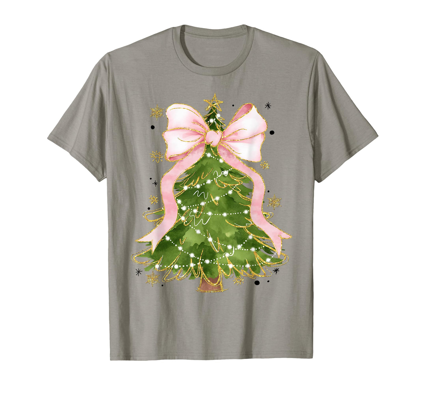 Coquette Bow Christmas Tree Xmas Holiday Girly Outfit Women T-Shirt
