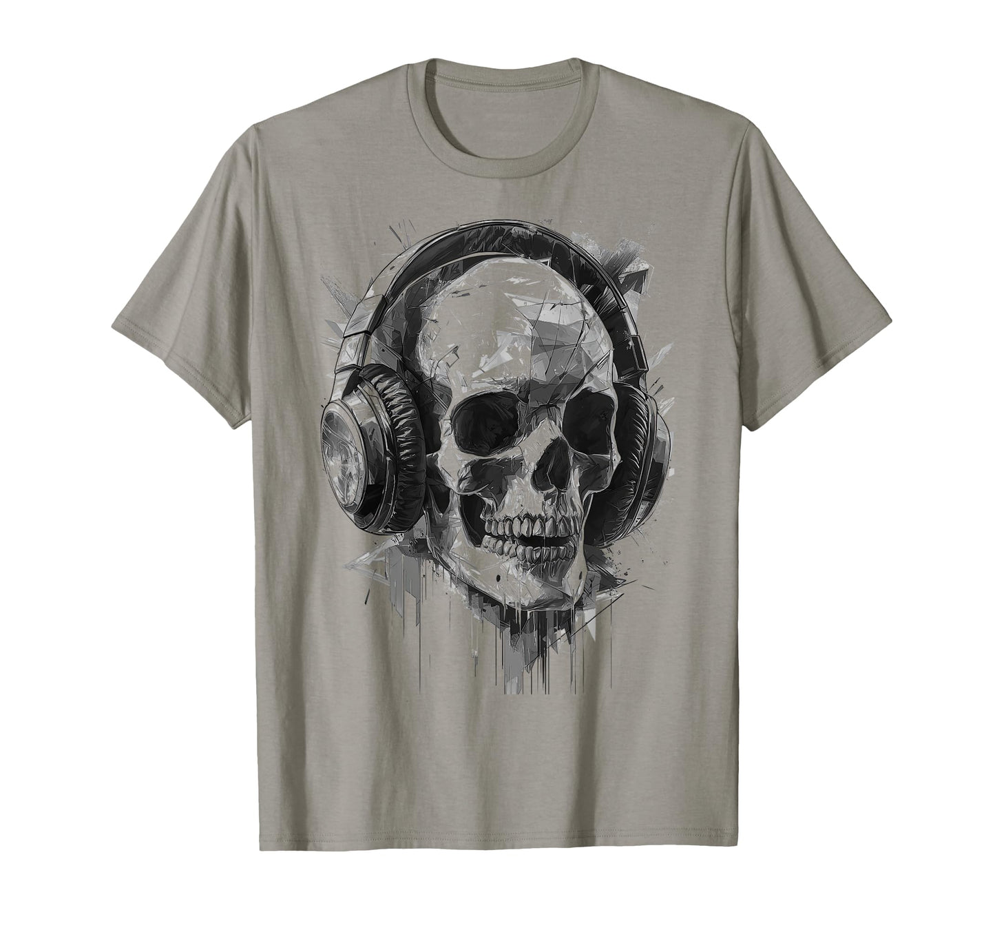 Skull with Headphones | Minimalist Design | Graphic T-Shirt