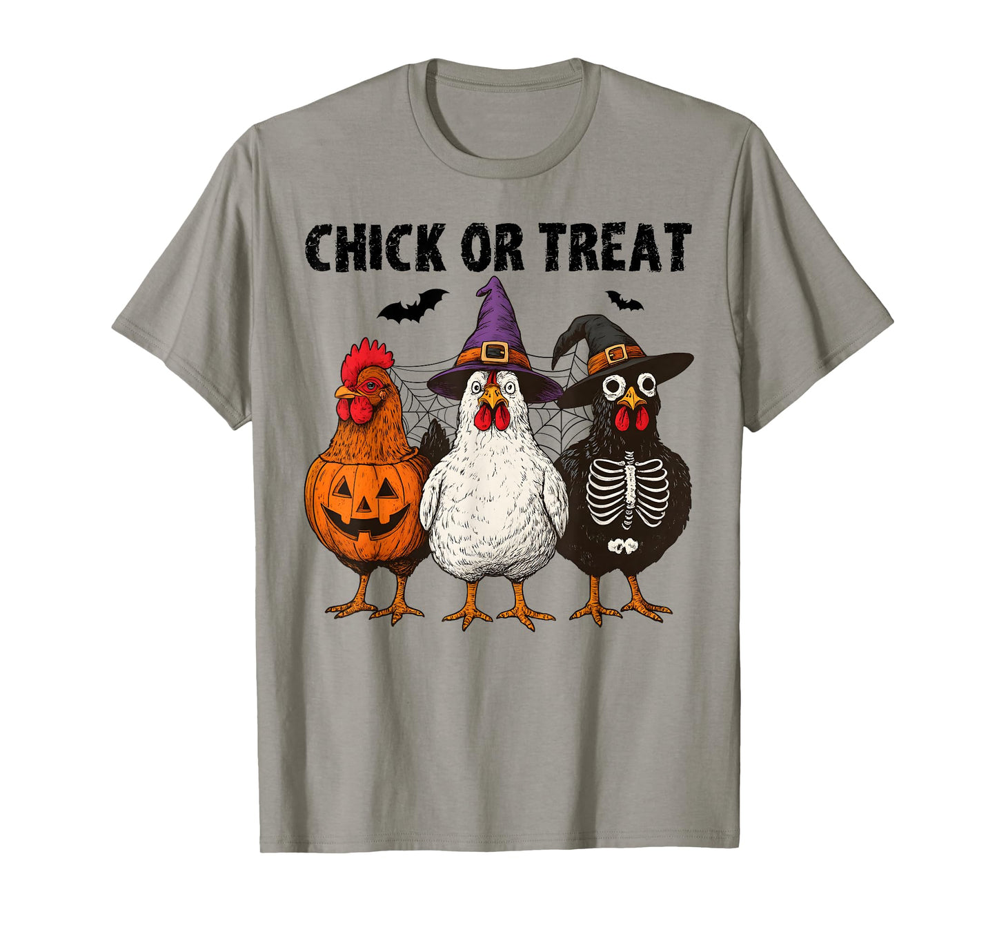 Chick Or Treat Funny Halloween Pumpkin Ghost Spooky Chicken T-Shirt