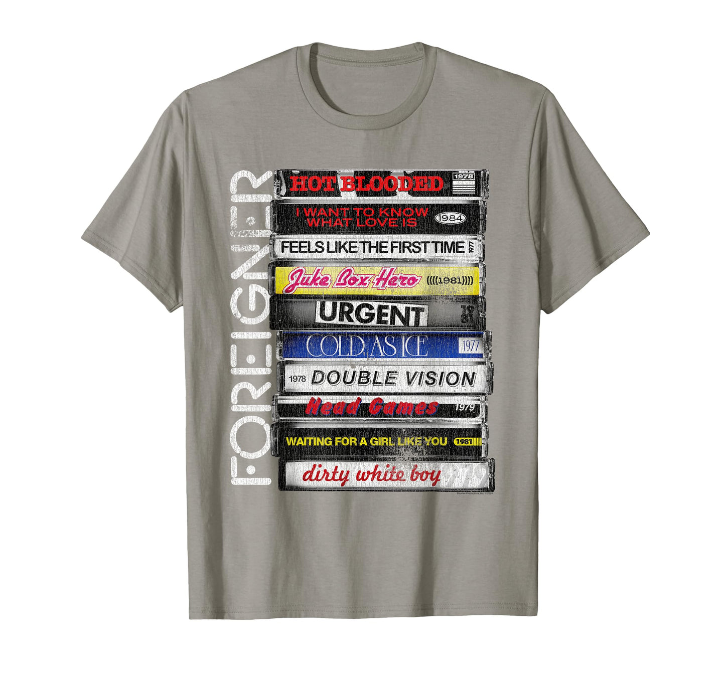 Foreigner Classic Hit Songs 80s Rock Band T-Shirt