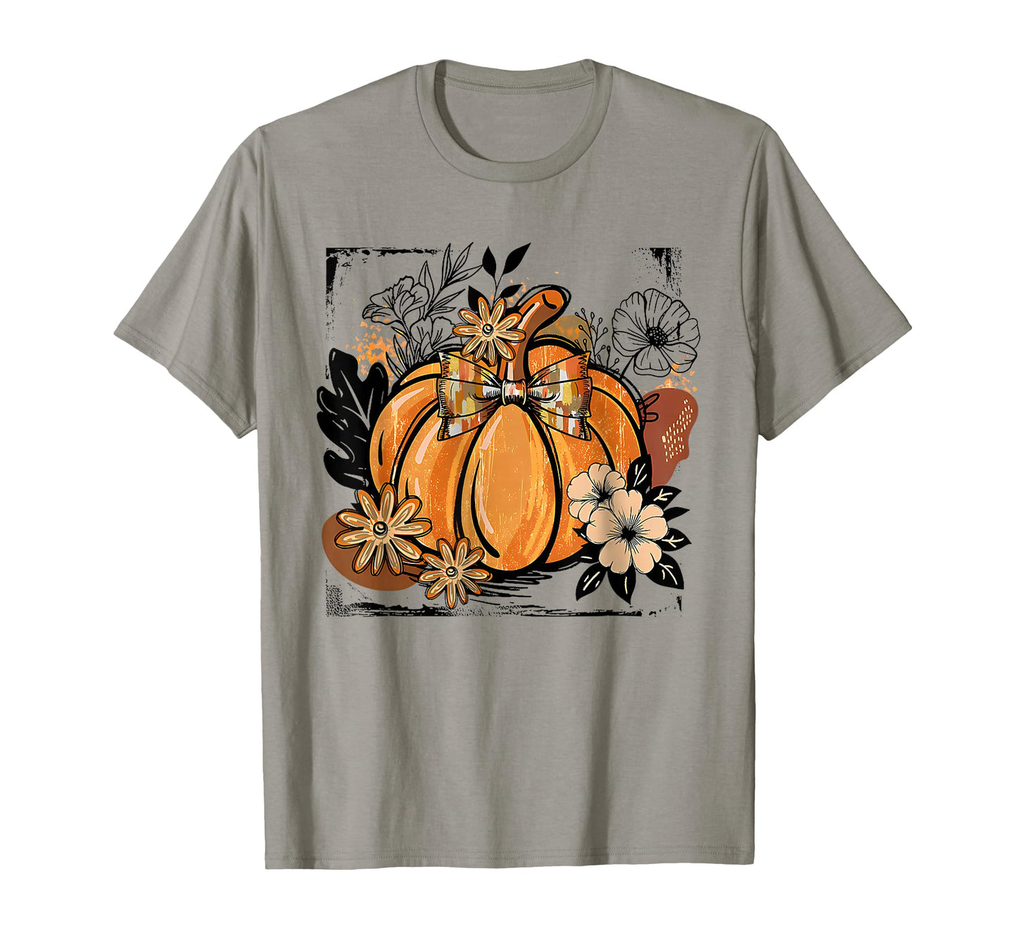 Floral Fall Pumpkin Boho Pumpkin Coquette Vintage Autumn T-Shirt