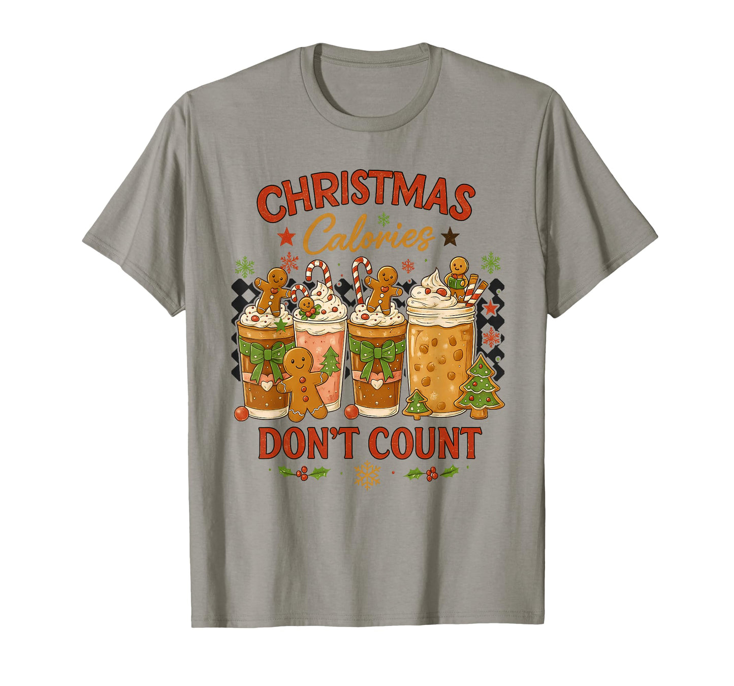 Funny Christmas Calories Don't Count, Gingerbread Christmas T-Shirt