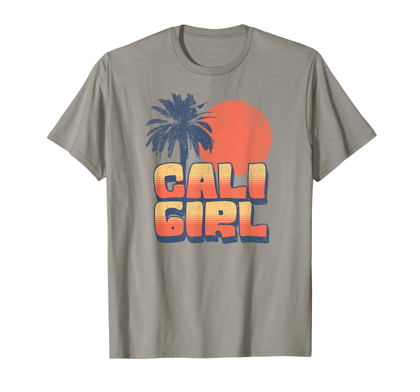 Cali Girl Retro Sunset Palm Tree California Beach Vacation T-Shirt