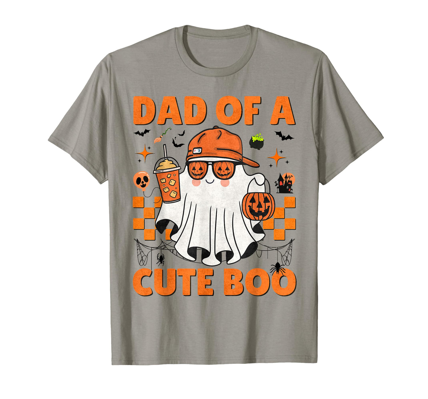 Funny Dad Halloween Boo Ghost Pumpkin Glasses Coffee Men T-Shirt