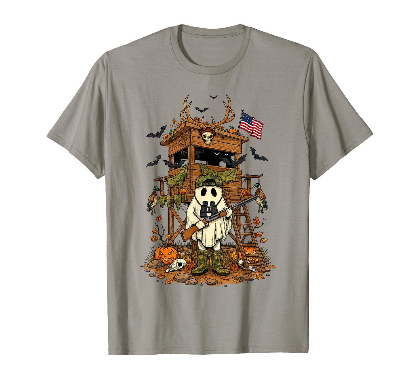 Halloween Vibes Spooky Season Boo Ghost Camo Candy Hunter T-Shirt