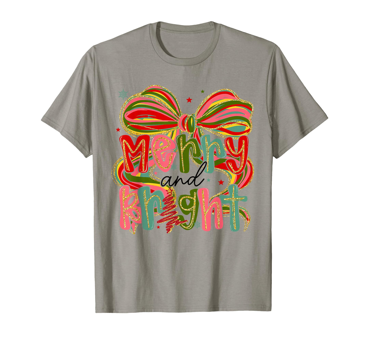 Coquette Bow Merry Christmas Preppy Xmas Pajamas Women Kids T-Shirt