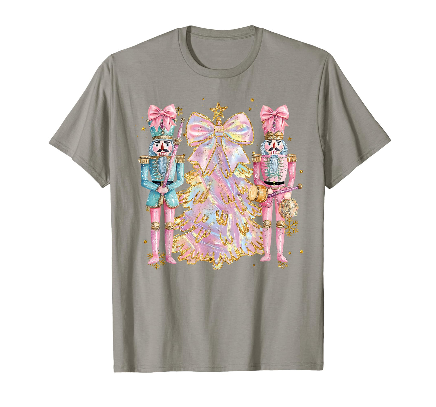 Coquette Christmas Tree Pink Nutcrackers Women Kids Girls T-Shirt