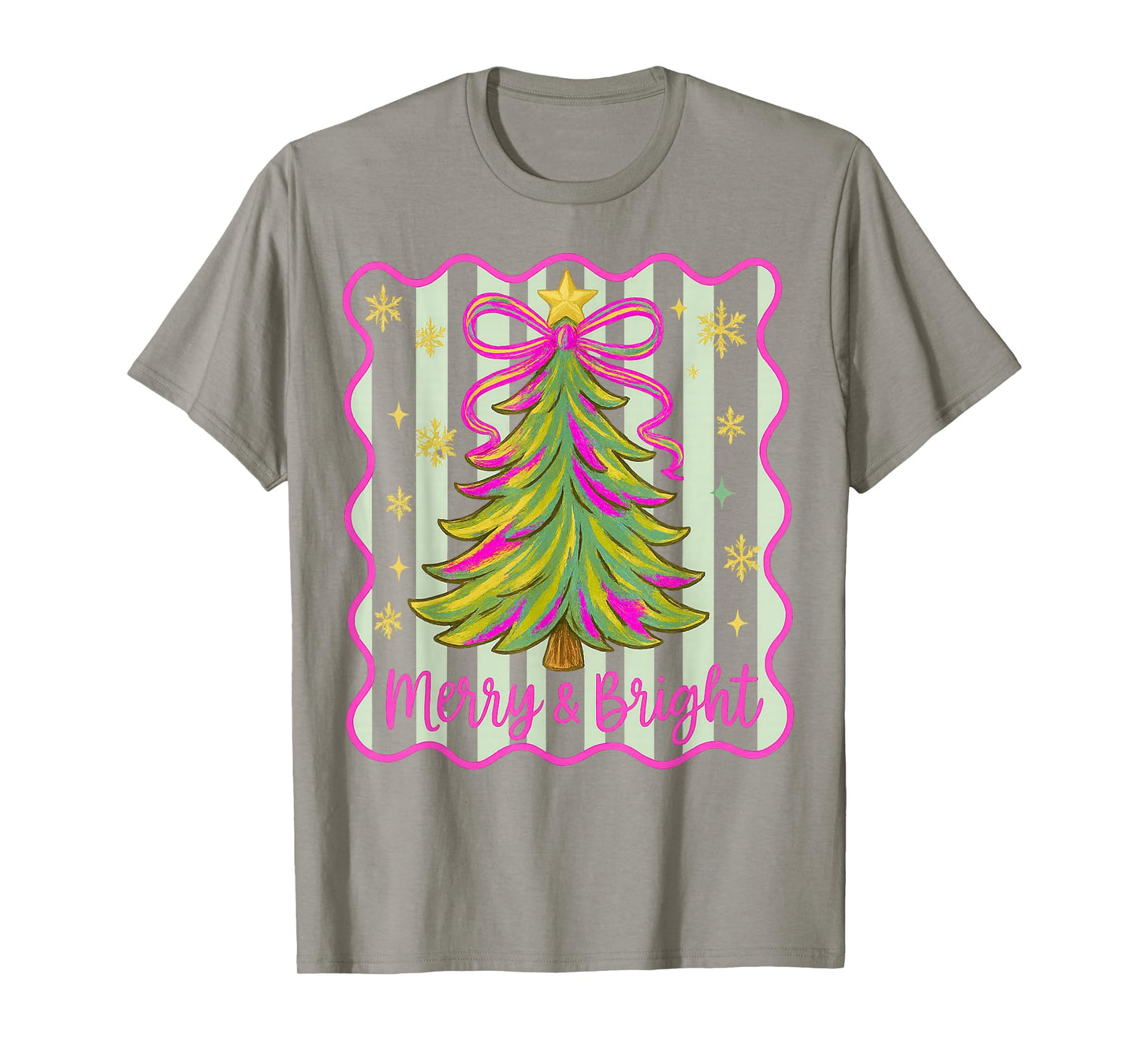 Merry and Bright Christmas Crew 2025 Funny Family Matching T-Shirt