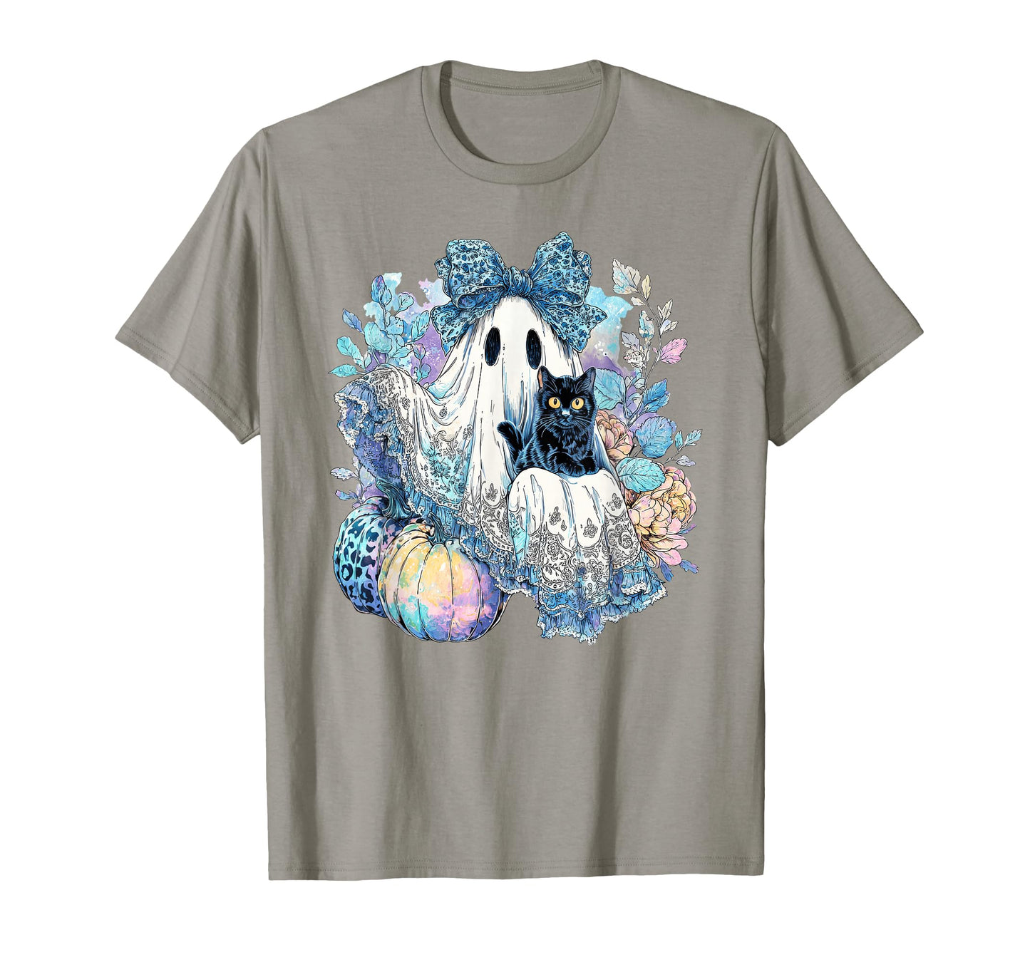 Pastel Halloween Lace Ghost Coquette Bow Leopard Spooky T-Shirt