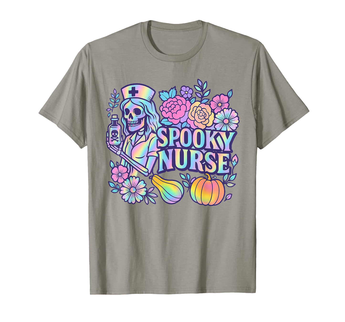 Spooky Nurse Halloween RN Nursing Skeleton Medical Student T-Shirt