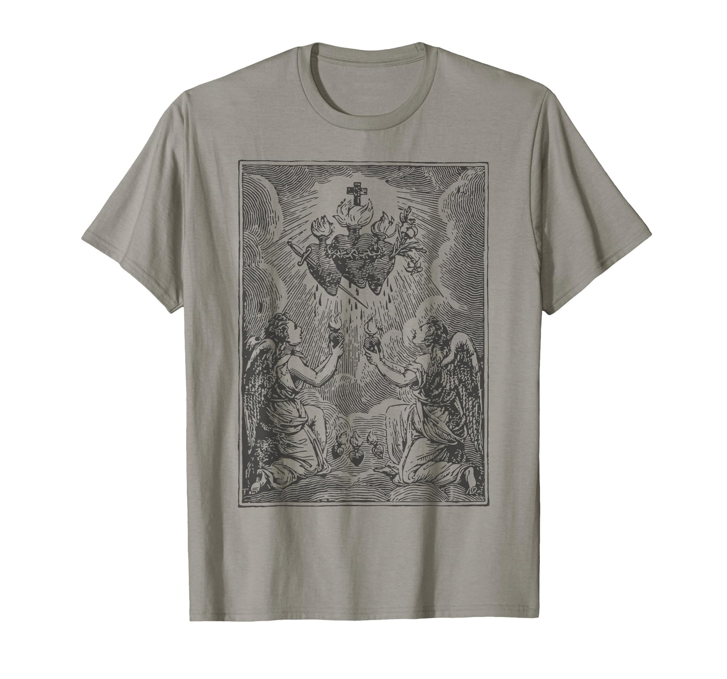Sacred Heart of Jesus Immaculate Heart Mary Vintage Catholic T-Shirt