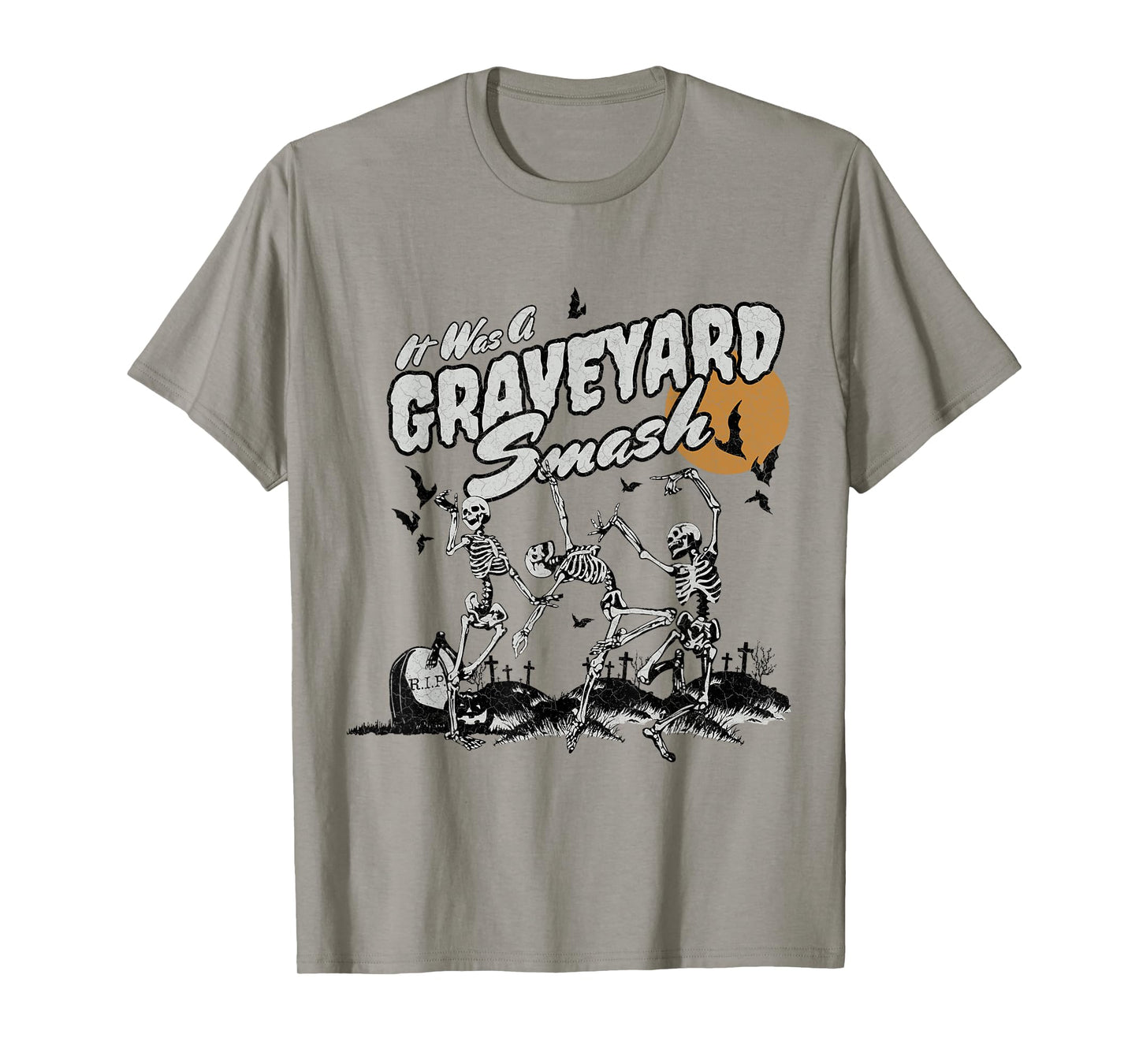 Funny Skeleton Dancing It Was A Graveyard Smash Halloween T-Shirt