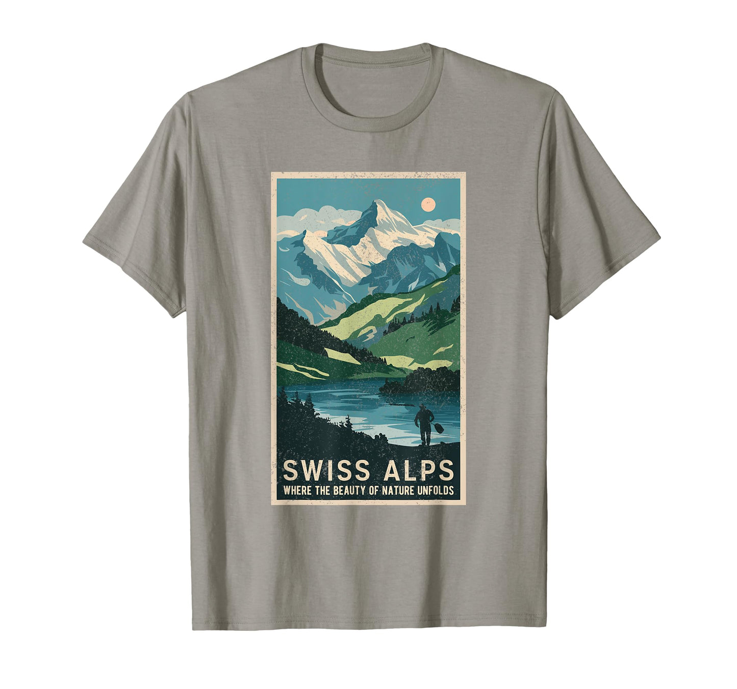 Vintage Travel Posters Swiss Alps Scenic Mountain Landscape T-Shirt