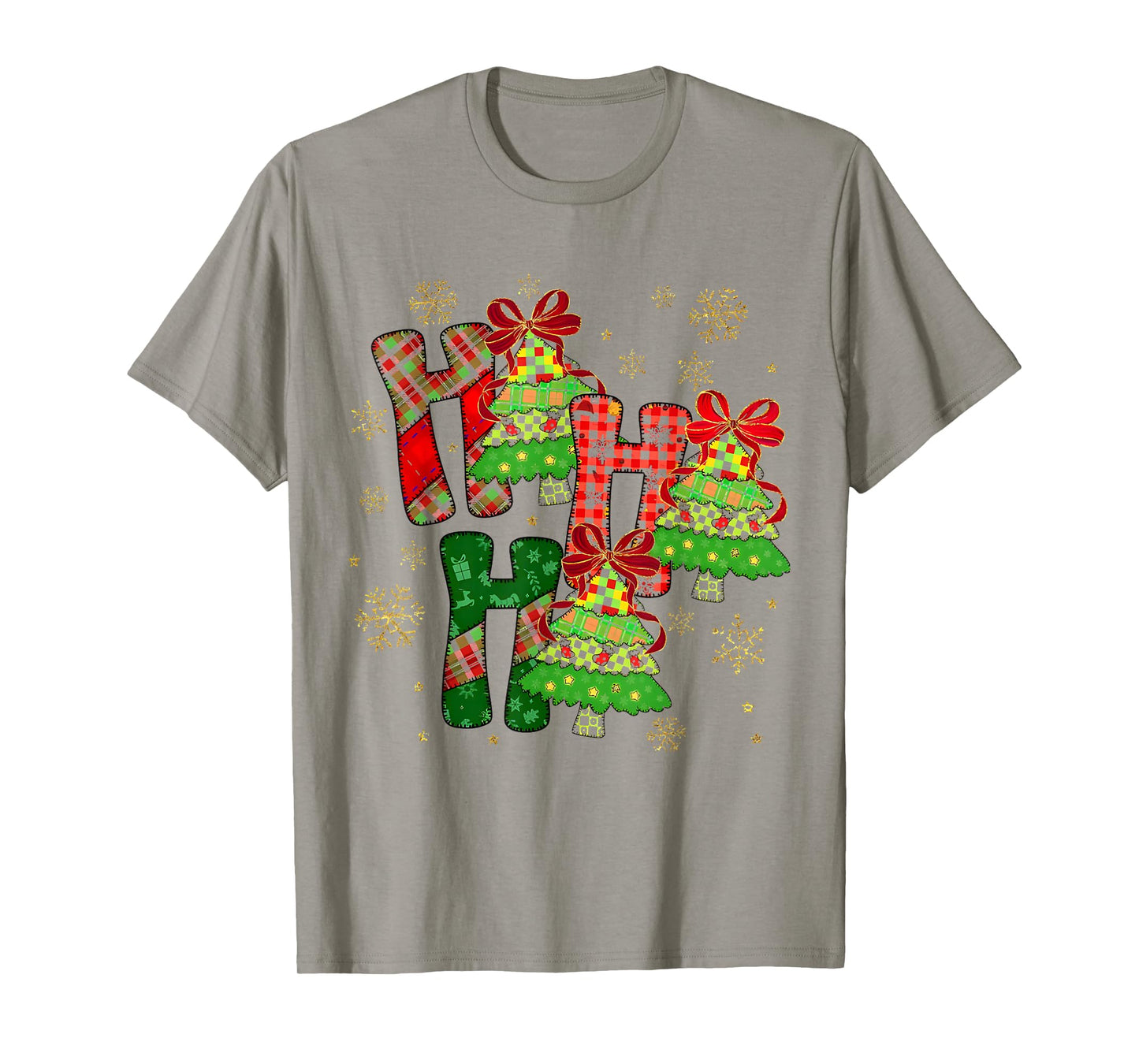 HO HO HO Merry Christmas Coquette Bow Xmas Trees Holiday T-Shirt