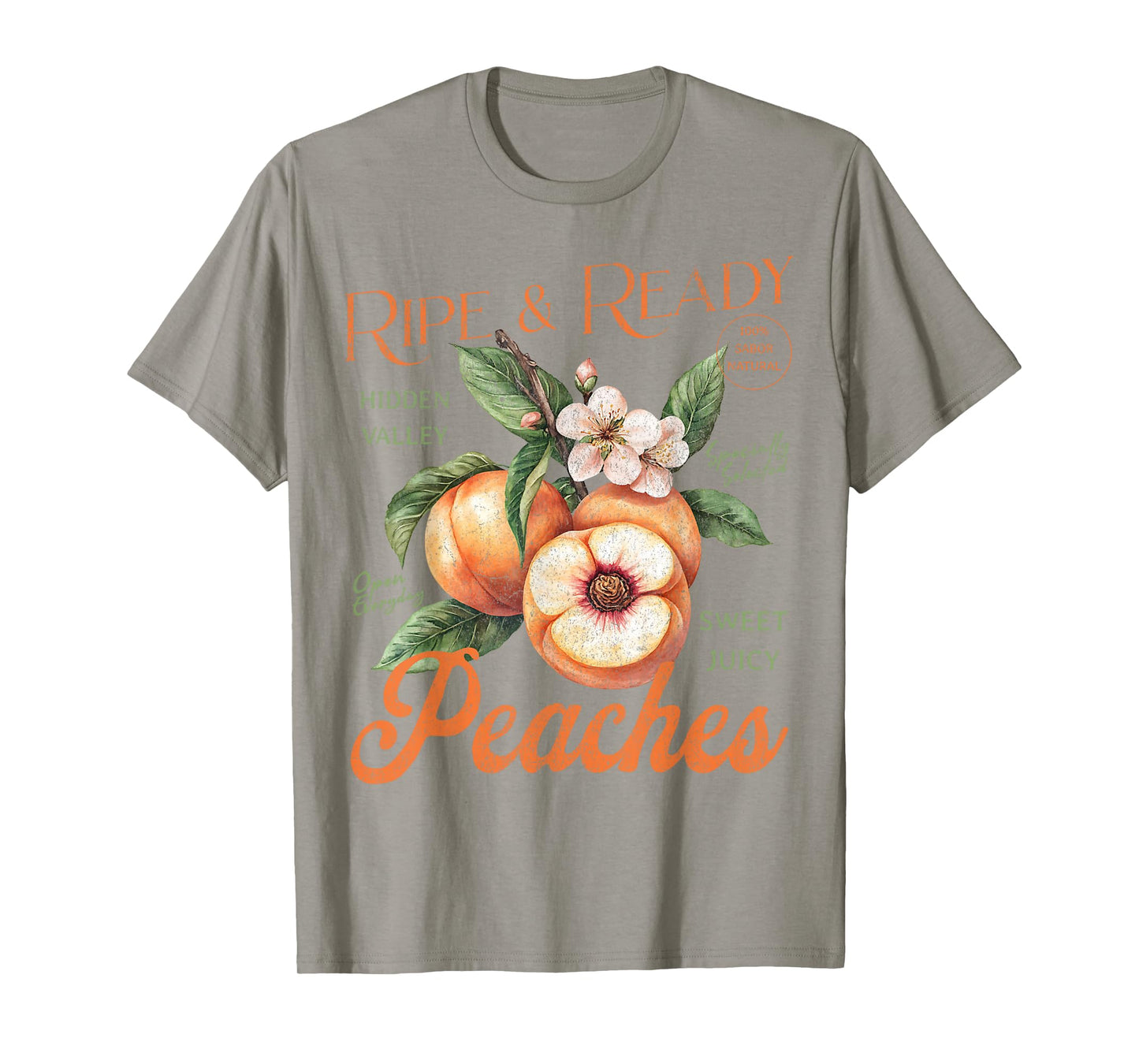 Fresh Peaches Natural Organic Locally Farm Summer Peachy T-Shirt