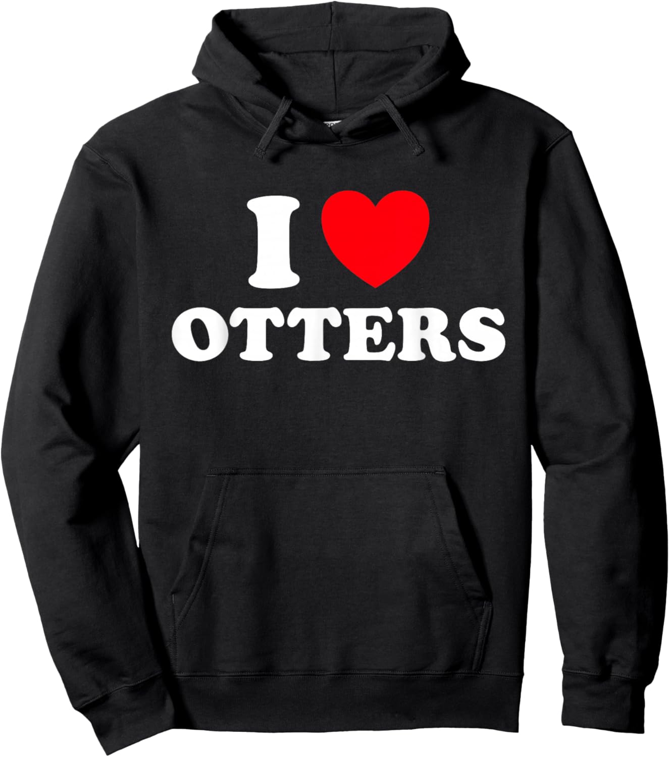 Otter Heart Funny Cute Favorite Sea River Water Animal Fan T-Shirt - Hoodie | Black