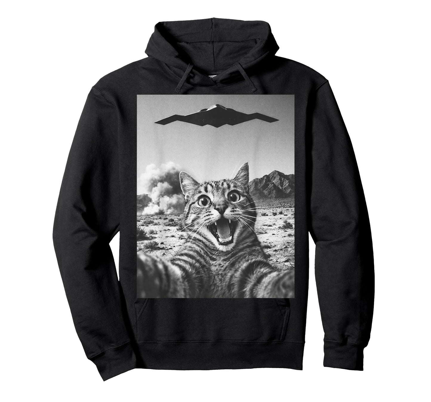 Cat Selfie Funny Operation Epic Fury Cat Meme T-Shirt - Hoodie | Black