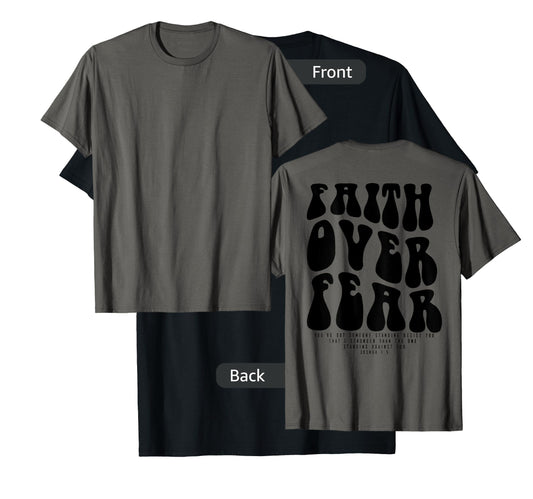 Faith Over Fear Bible Verse Aesthetic Christian T-Shirt