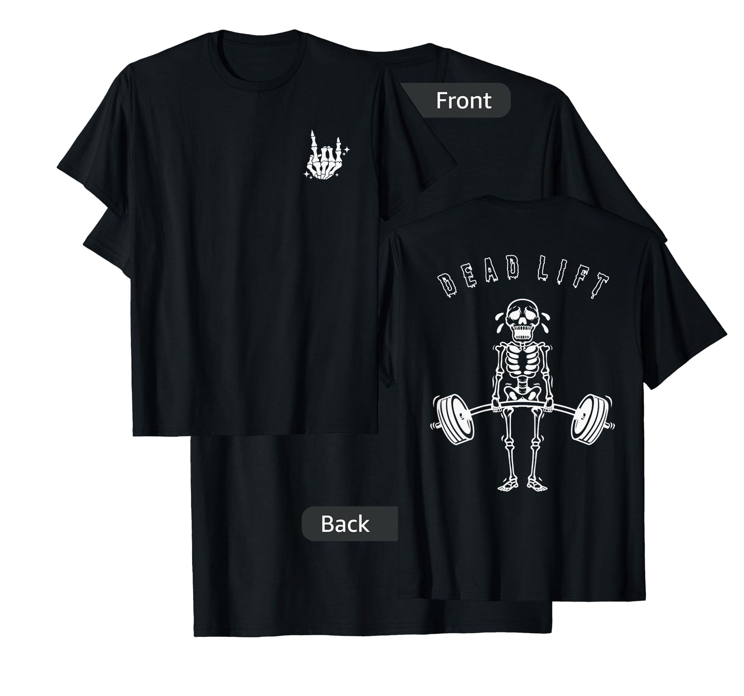TheGodsEnvyUs Men's Halloween Skeleton Graphic Gym T-Shirt, Black, Small