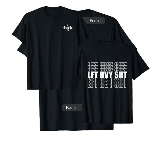 LFT HVY SHT Lift Heavy Weightlifting LHS Barbell Logo T-Shirt