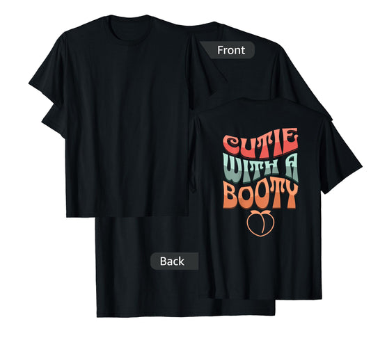 Cutie With A Booty, Gym Pump Cover, Oversized Workout, Peach T-Shirt