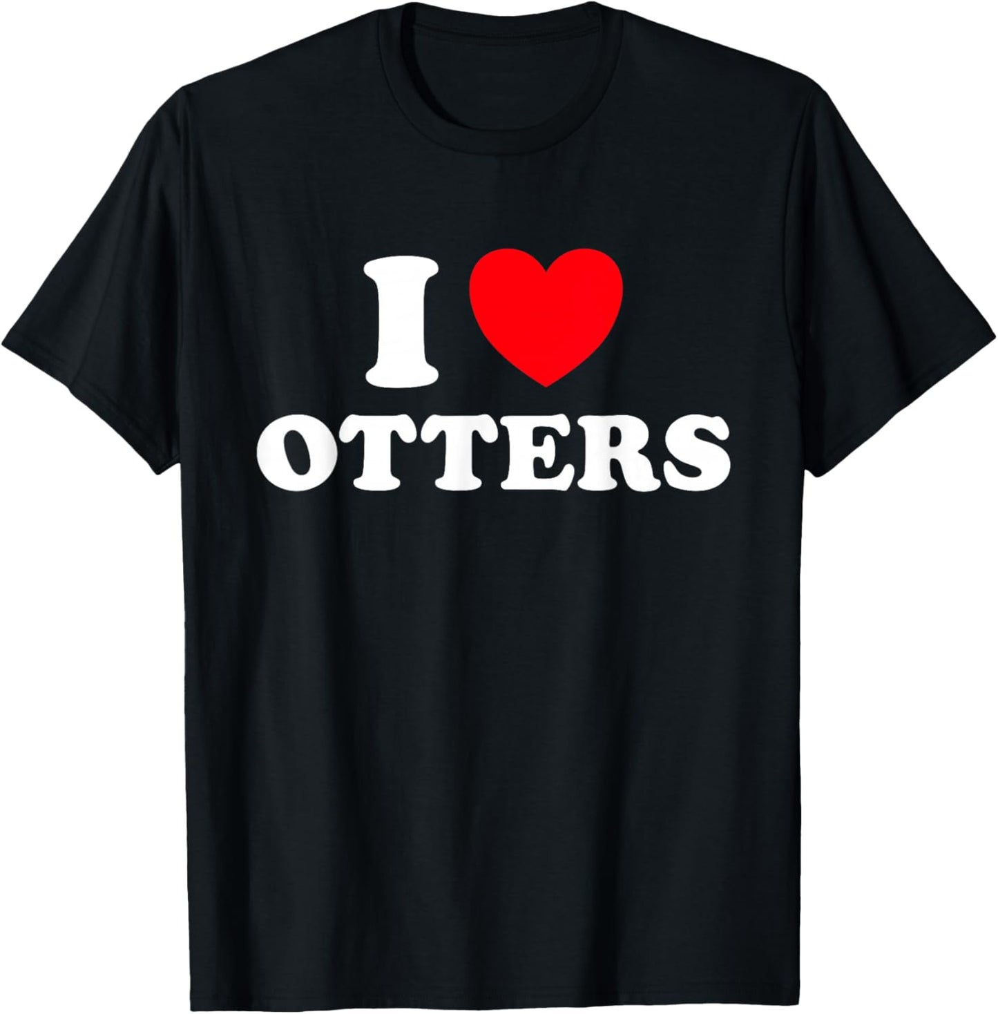 Otter Heart Funny Cute Favorite Sea River Water Animal Fan T-Shirt - T-Shirt | Black