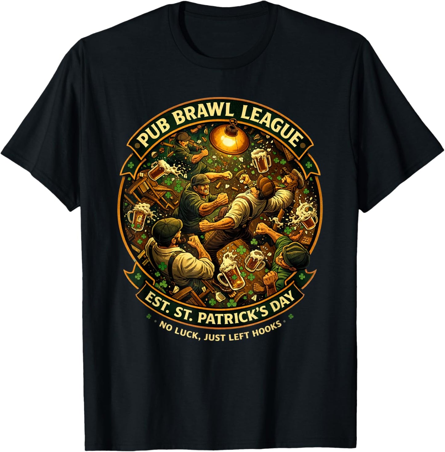 Pub Fight League St Patricks Day Bar Crawl Party T-Shirt - T-Shirt | Black