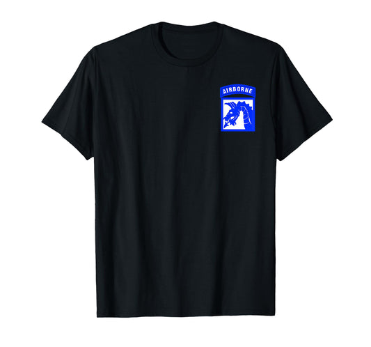 Eads Designs XVIII 18th Airborne Corps Army Military Veteran PT Black Unisex-Adults Small Classic Fit Short Sleeve T-Shirt