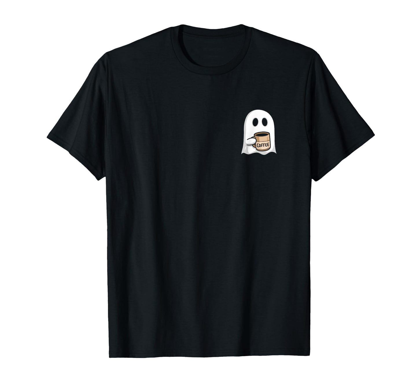 Ghost Drinking Coffee Funny Halloween Costume Coffee Lover T-Shirt