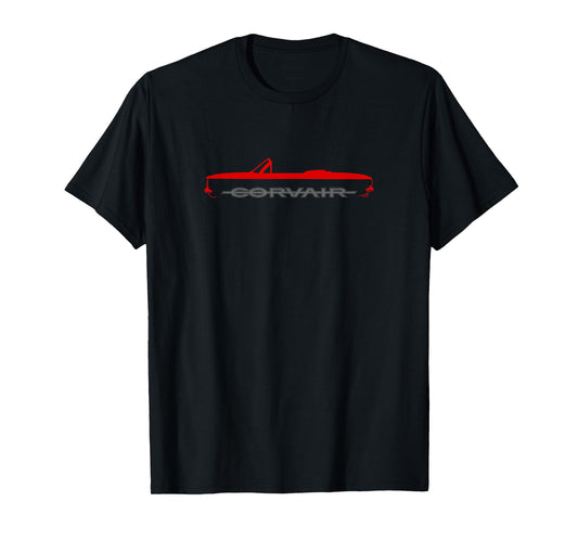 FlatSix Graphics LLc Corvair Convertible 1962, 1963, 1964 T-Shirt, Small, Black