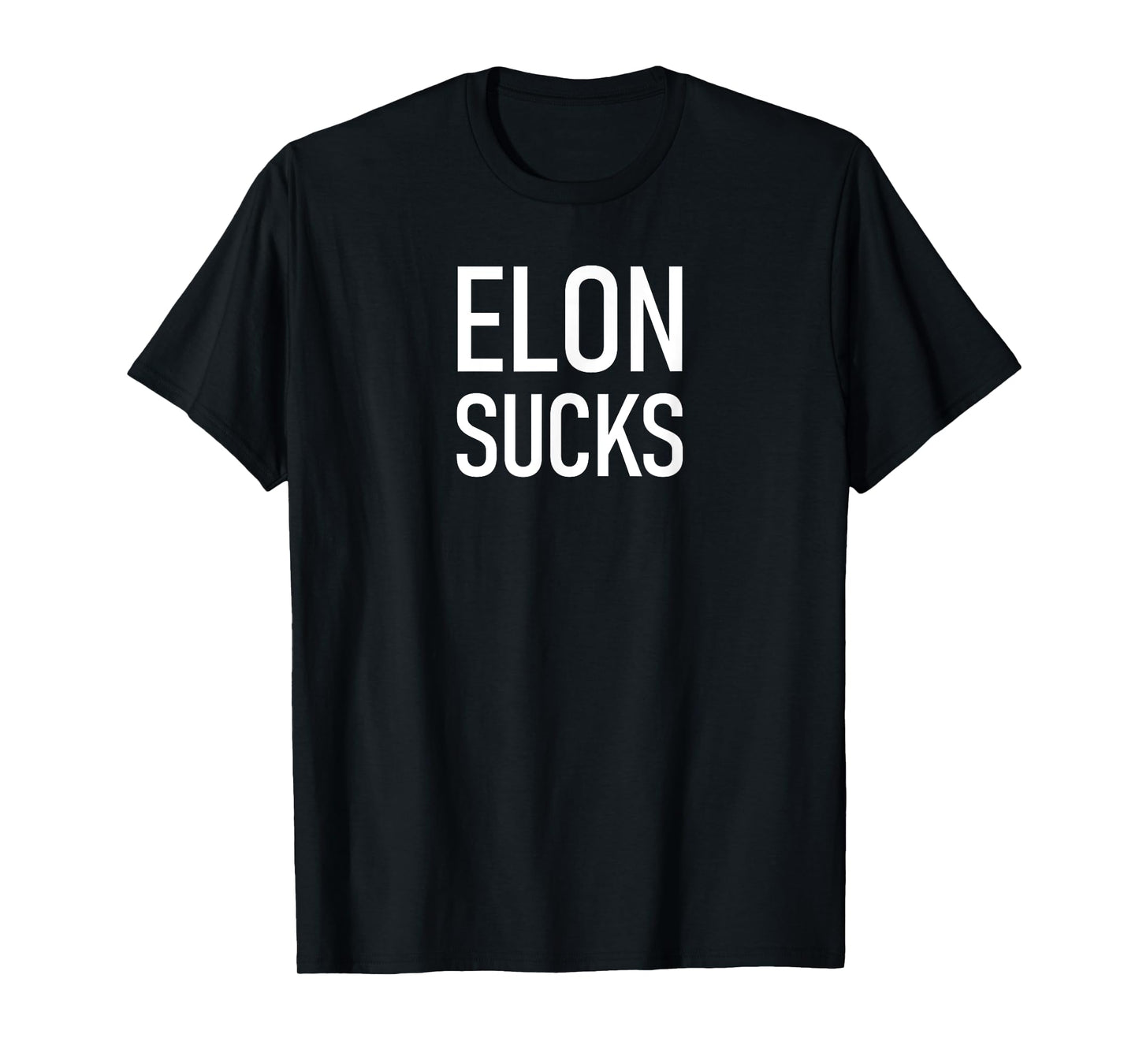 Elon Electric Car CEO Anti Elon Sucks Unisex-Adults T-Shirt Black Small Fun Elon Sucks Motif Lightweight