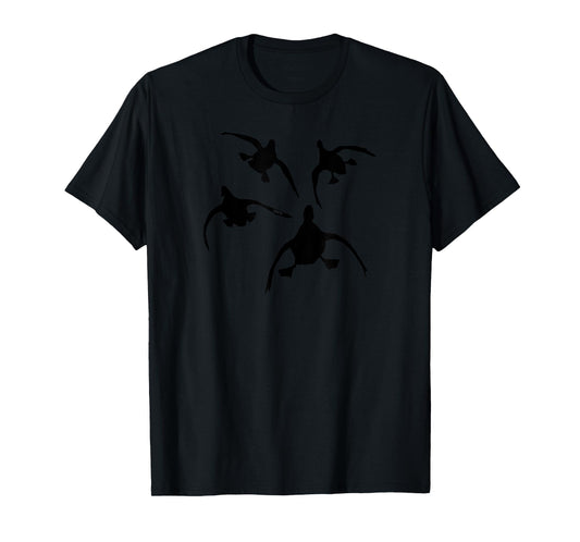Duck Hunting T Shirt by Committed Waterfowl: Four Coming In T-Shirt