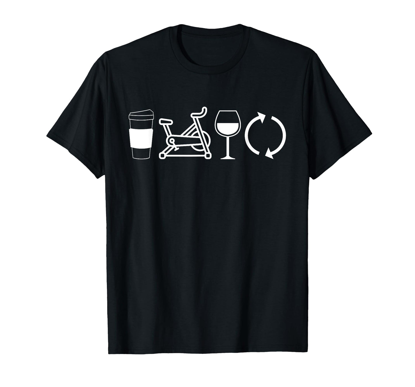 Coffee Spin Wine Repeat Funny Spinning Class Workout Gym T-Shirt