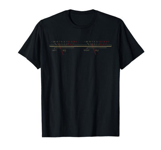 Retro VU Meter Audio Levels Stereo Music T-Shirt