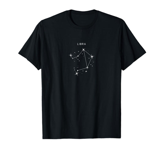 Libra The Scales Constellation - Minimalist Zodiac T-Shirt