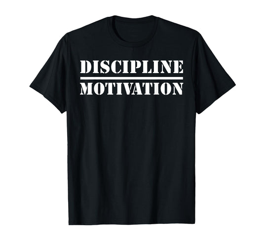Discipline Over Motivation Gym Workout Bootcamp T-Shirt