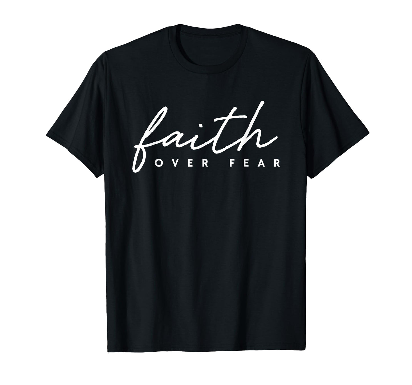 Faith Over Fear Jesus Christian God Faith Cross Lion Gift T-Shirt