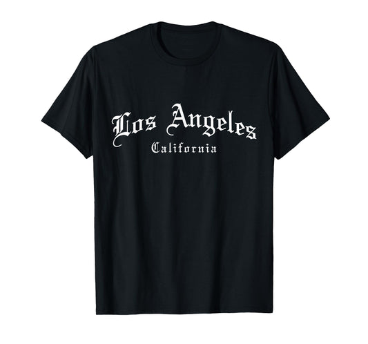 Los Angeles California LA Vintage Old School English Font T-Shirt