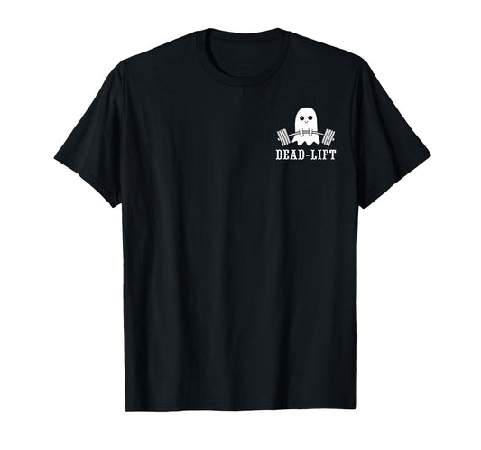 Dead Lift Ghost Gym Halloween Weight Lifting Workout Pocket T-Shirt
