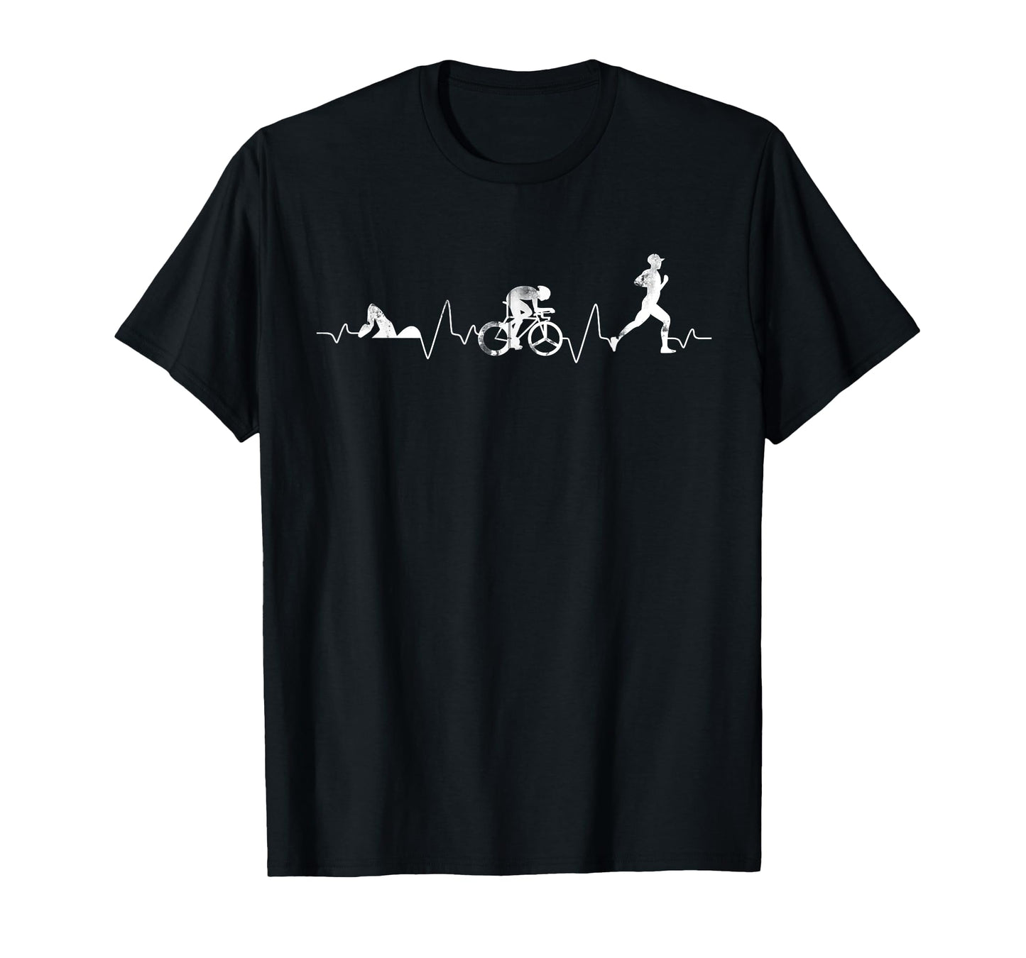 Triathlete Heartbeat Run Swim Bike Triathlon T-Shirt