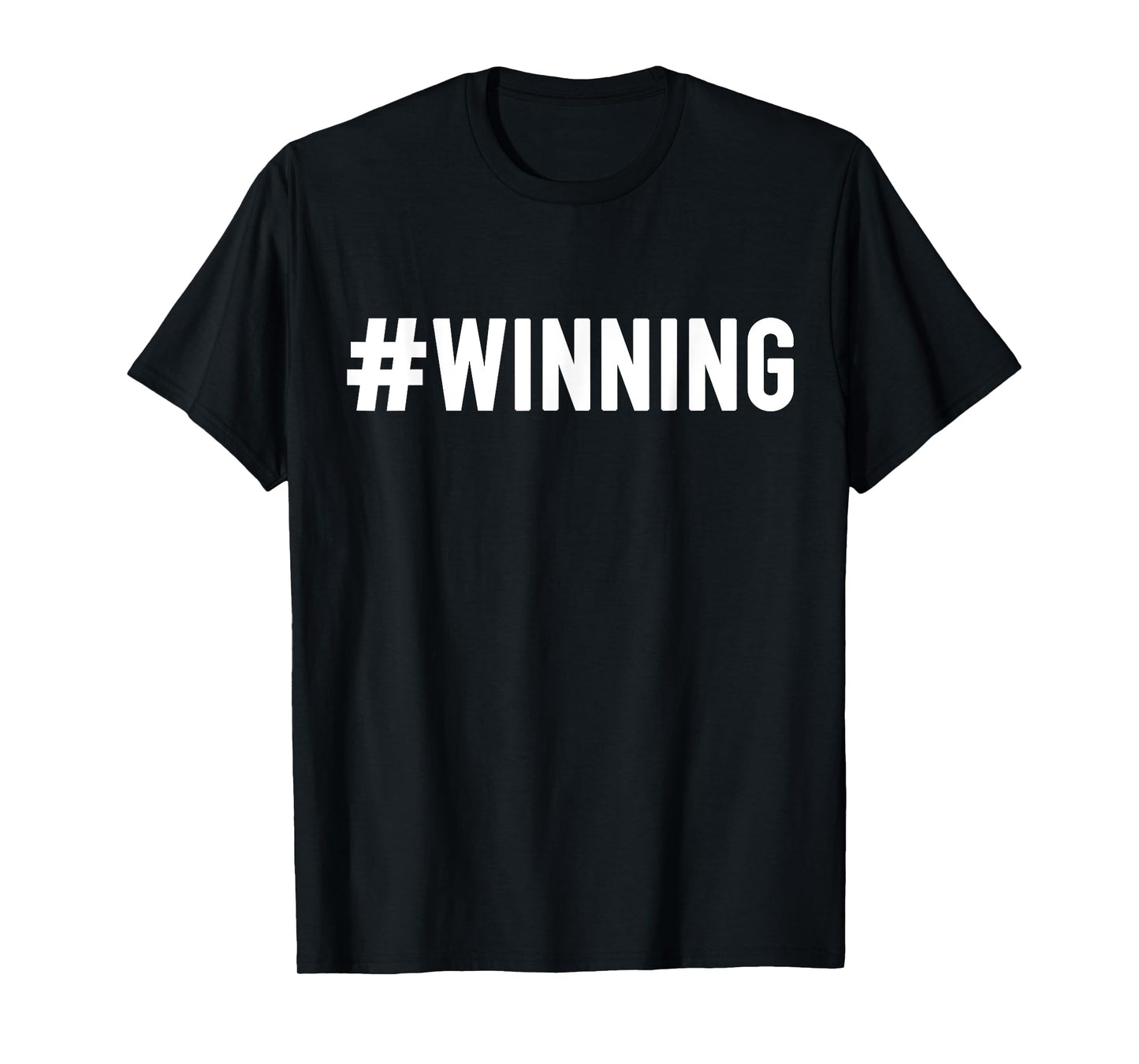 Trendy Athletes Hashtag Winning - Fun Number One Team Unisex-Adults Kids Best Black Cotton Polyester Short Sleeve Classic Fit Crew Neck T-Shirt