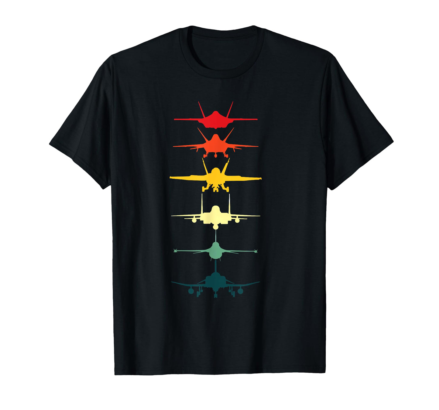 Vintage Air Force Fighter Jets F-4 F-111 F-15 F-16 F-22 F-35 T-Shirt