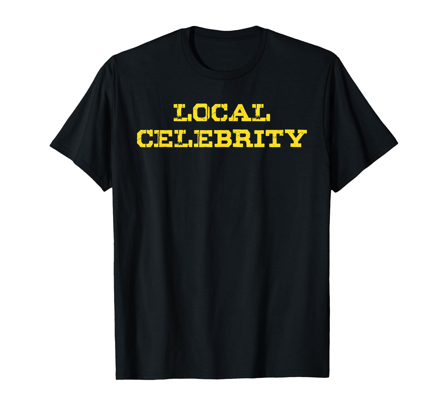Twisted Design Men's Unisex Black Modern Letter Print T-Shirt