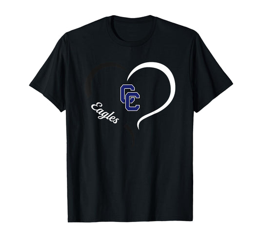 Cedar Creek Eagles Logo Half Heart Slogan HS T-Shirt