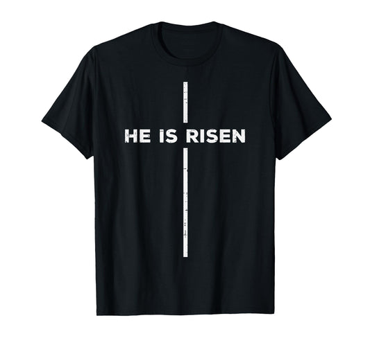 Easter He is Risen Cross Jesus Religious Men Women Kids Teen T-Shirt
