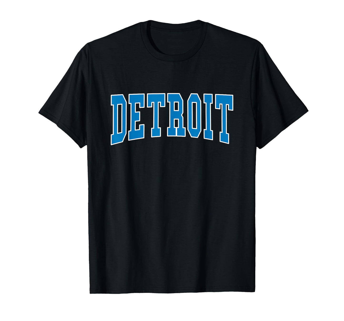 Graphic Apparel Co. - DETROIT - Black Classic Fit Unisex Adult T-Shirt - Small - Short Sleeve - Letter Print - Throwback Design