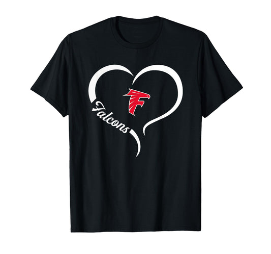 Field Falcons Logo Half Heart Slogan HS T-Shirt